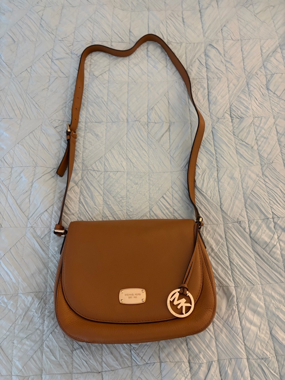 Michael Kors Tan Leather Saddle Crossbody Bag